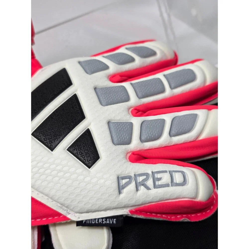 Adidas Predator Match Fingersave Junior Goalkeeper Gloves Red White KA7790 Sz 5